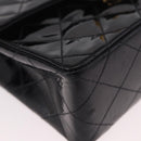 CHANEL Mini Matelasse 17 Chain Bag Patent leather Black Gold CC Auth 184825V-10