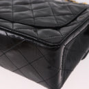 CHANEL Mini Matelasse 17 Chain Bag Patent leather Black Gold CC Auth 184825V-13