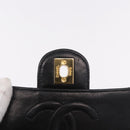 CHANEL Mini Matelasse 17 Chain Bag Patent leather Black Gold CC Auth 184825V-18