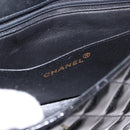 CHANEL Mini Matelasse 17 Chain Bag Patent leather Black Gold CC Auth 184825V-19