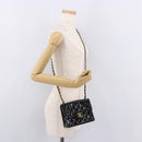 CHANEL Mini Matelasse 17 Chain Bag Patent leather Black Gold CC Auth 184825V-27