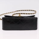 CHANEL Mini Matelasse 17 Chain Bag Patent leather Black Gold CC Auth 184825V-9