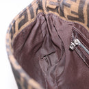 FENDI Zucca Canvas Mamma Baguette Shoulder Bag Black Brown Auth 184826M-24