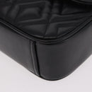Miu Miu Matelasse Chain Shoulder Bag Leather Black Gold Auth 184827SAV-15
