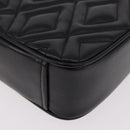 Miu Miu Matelasse Chain Shoulder Bag Leather Black Gold Auth 184827SAV-17