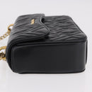 Miu Miu Matelasse Chain Shoulder Bag Leather Black Gold Auth 184827SAV-4
