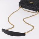 Miu Miu Matelasse Chain Shoulder Bag Leather Black Gold Auth 184827SAV-7