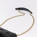 Miu Miu Matelasse Chain Shoulder Bag Leather Black Gold Auth 184827SAV-8