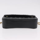 Miu Miu Matelasse Chain Shoulder Bag Leather Black Gold Auth 184827SAV-5