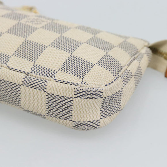 LOUIS VUITTON Damier Azur Mini Pochette Accessoires Pouch N63005 LV Auth 184837A