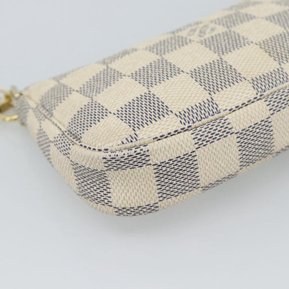LOUIS VUITTON Damier Azur Mini Pochette Accessoires Pouch N63005 LV Auth 184837A