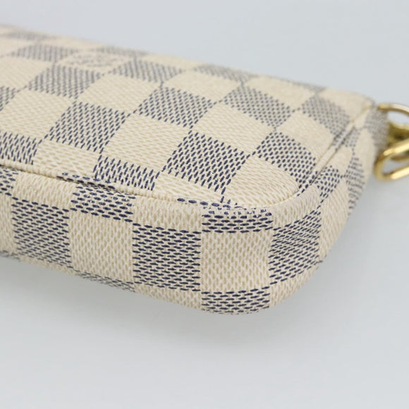 LOUIS VUITTON Damier Azur Mini Pochette Accessoires Pouch N63005 LV Auth 184837A