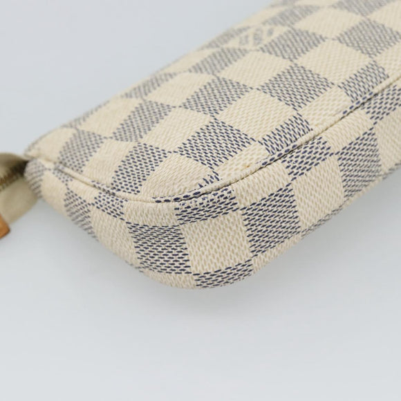 LOUIS VUITTON Damier Azur Mini Pochette Accessoires Pouch N63005 LV Auth 184837A