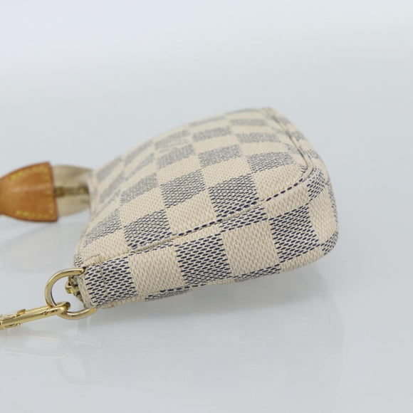 LOUIS VUITTON Damier Azur Mini Pochette Accessoires Pouch N63005 LV Auth 184837A