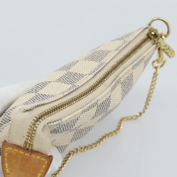 LOUIS VUITTON Damier Azur Mini Pochette Accessoires Pouch N63005 LV Auth 184837A