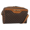 CELINE Macadam Canvas Shoulder Bag PVC Leather Brown Gold Auth 184838-1
