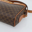 CELINE Macadam Canvas Shoulder Bag PVC Leather Brown Gold Auth 184838-9