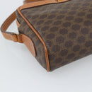 CELINE Macadam Canvas Shoulder Bag PVC Leather Brown Gold Auth 184838-14
