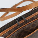 CELINE Macadam Canvas Shoulder Bag PVC Leather Brown Gold Auth 184838-10