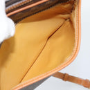 CELINE Macadam Canvas Shoulder Bag PVC Leather Brown Gold Auth 184838-22
