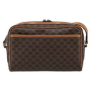 CELINE Macadam Canvas Shoulder Bag PVC Leather Brown Gold Auth 184838-2