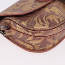Christian Dior BOBBY EAST-WEST Shoulder Bag Leather Bronze Silver Auth 184842SM-11