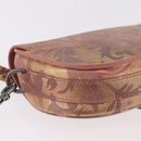 Christian Dior BOBBY EAST-WEST Shoulder Bag Leather Bronze Silver Auth 184842SM-13