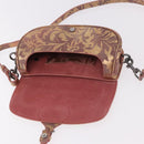 Christian Dior BOBBY EAST-WEST Shoulder Bag Leather Bronze Silver Auth 184842SM-16