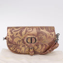 Christian Dior BOBBY EAST-WEST Shoulder Bag Leather Bronze Silver Auth 184842SM-24
