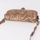 Christian Dior BOBBY EAST-WEST Shoulder Bag Leather Bronze Silver Auth 184842SM-6