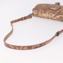 Christian Dior BOBBY EAST-WEST Shoulder Bag Leather Bronze Silver Auth 184842SM-7