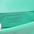 CHANEL Chain Matelasse Boy Chanel Bag Lamb Skin Green Silver CC Auth 184844SM-18