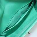 CHANEL Chain Matelasse Boy Chanel Bag Lamb Skin Green Silver CC Auth 184844SM-21