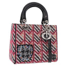 Christian Dior Canage Lady Dior Tote Bag Sequin 2way Pink Silver Auth 184845SM-1