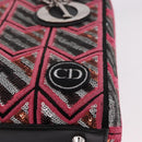 Christian Dior Canage Lady Dior Tote Bag Sequin 2way Pink Silver Auth 184845SM-20