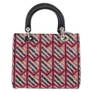 Christian Dior Canage Lady Dior Tote Bag Sequin 2way Pink Silver Auth 184845SM-2