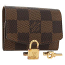 LOUIS VUITTON Damier Ebene Buton de Manchette Cuffs Gold Tone LV Auth 184847V-1