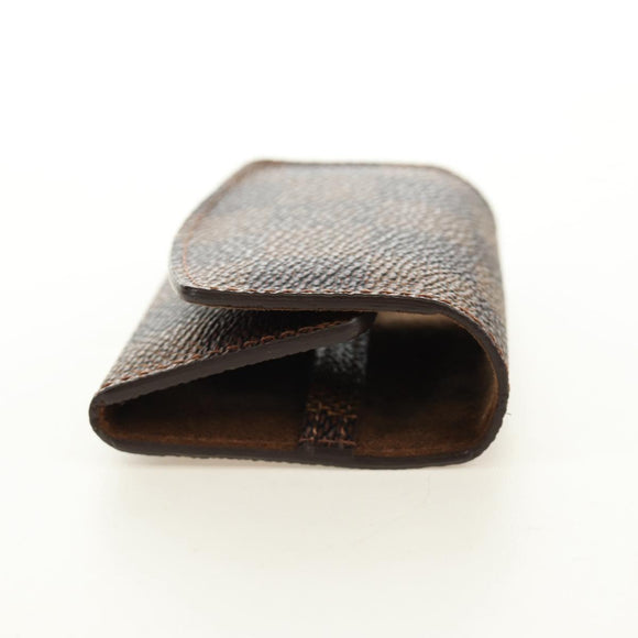LOUIS VUITTON Damier Ebene Buton de Manchette Cuffs Gold Tone LV Auth 184847V