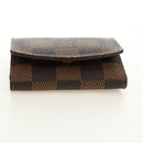 LOUIS VUITTON Damier Ebene Buton de Manchette Cuffs Gold Tone LV Auth 184847V-24