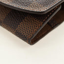 LOUIS VUITTON Damier Ebene Buton de Manchette Cuffs Gold Tone LV Auth 184847V-26