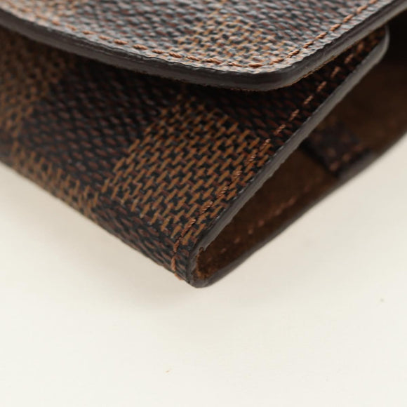 LOUIS VUITTON Damier Ebene Buton de Manchette Cuffs Gold Tone LV Auth 184847V