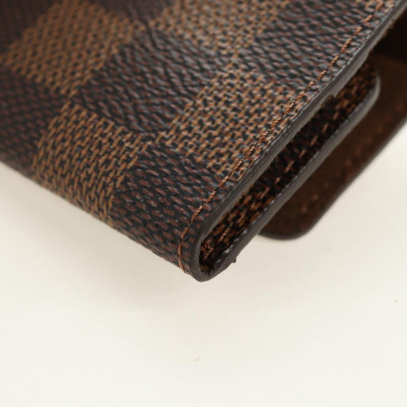 LOUIS VUITTON Damier Ebene Buton de Manchette Cuffs Gold Tone LV Auth 184847V