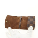 LOUIS VUITTON Damier Ebene Buton de Manchette Cuffs Gold Tone LV Auth 184847V-29