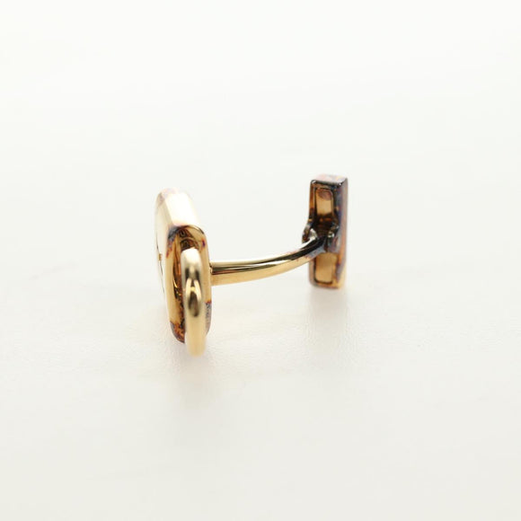 LOUIS VUITTON Damier Ebene Buton de Manchette Cuffs Gold Tone LV Auth 184847V