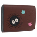 LOEWE Studio Ghibli Collaboration Compact Wallet Leather Brown Auth 184848SM-1