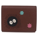 LOEWE Studio Ghibli Collaboration Compact Wallet Leather Brown Auth 184848SM-13