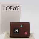 LOEWE Studio Ghibli Collaboration Compact Wallet Leather Brown Auth 184848SM-12