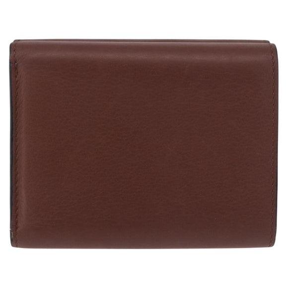 LOEWE Studio Ghibli Collaboration Compact Wallet Leather Brown Auth 184848SM