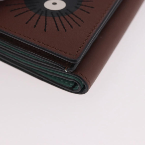 LOEWE Studio Ghibli Collaboration Compact Wallet Leather Brown Auth 184848SM