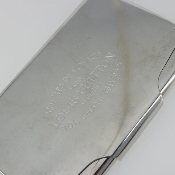 LOUIS VUITTON Porte Cartes Voyage Card Case metal Silver M66175 LV Auth 184851